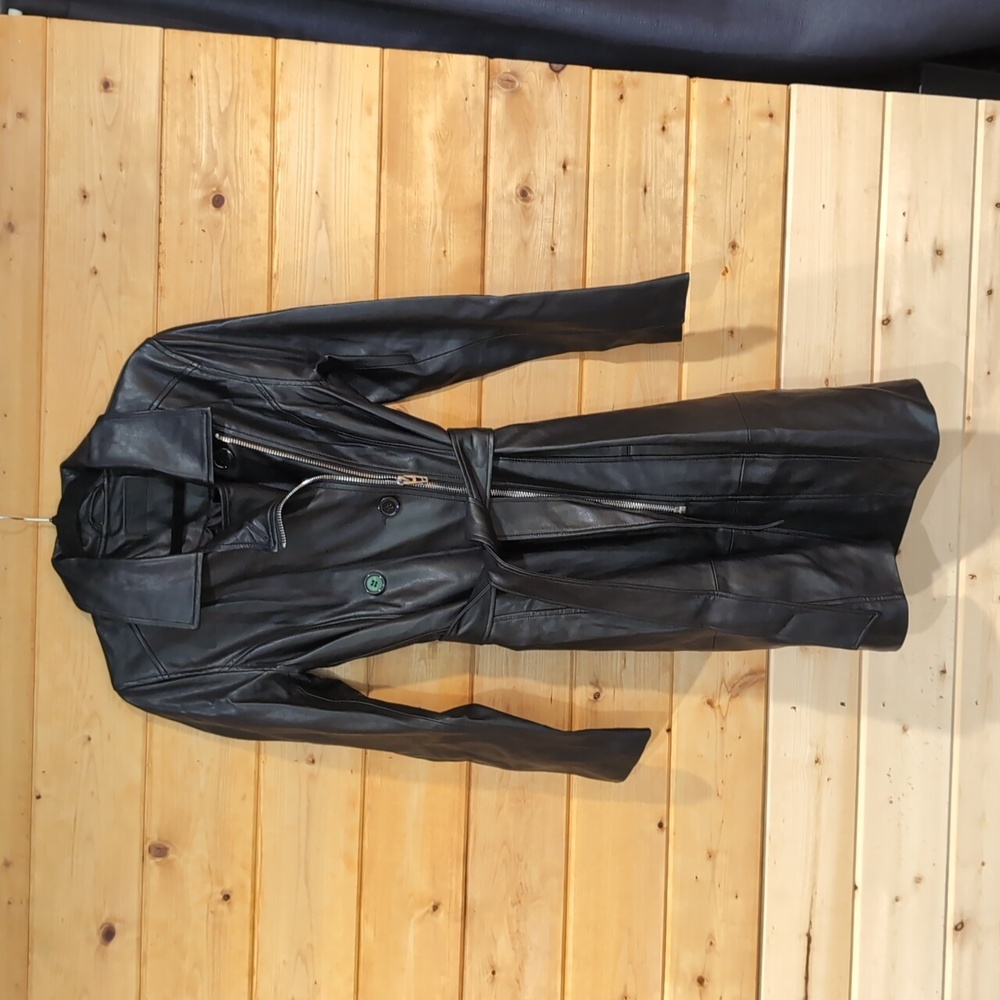 Blank NYC faux leather trench jacket